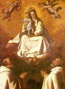 Francisco de Zurbaran, the virgin of mercy with two mercedarians